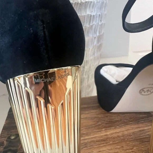 MICHAEL Michael Kors Porter Ankle Strap Block Heel Sandals in Black - Picture 9 of 12